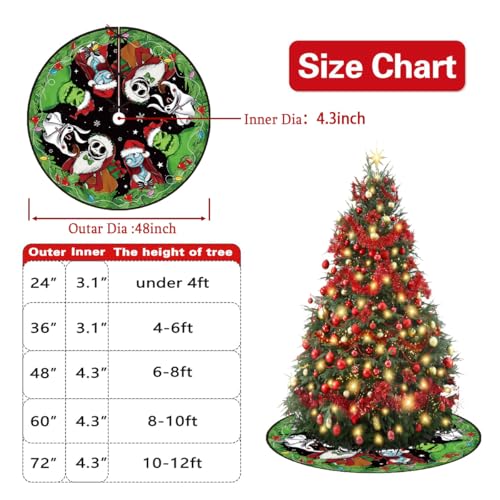 Yarcooly Christmas Tree Skirt 48 Inch Tree Collar Holiday New Year Winter Xmas Tree Decor Christmas Decorations for Home Party - Image 3