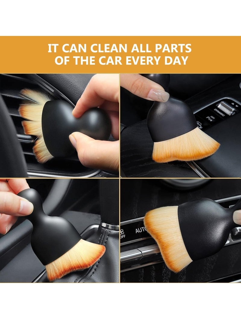 Car Interior Cleaning Tool Brush with Cover, Car Detailing Brushes, Auto Interior Soft Hair Removal Brush, Car Brush, Car Cleaning Brush, Car Interior Cleaning Tool Brush, Scratch Free 2Pcs - Image 3