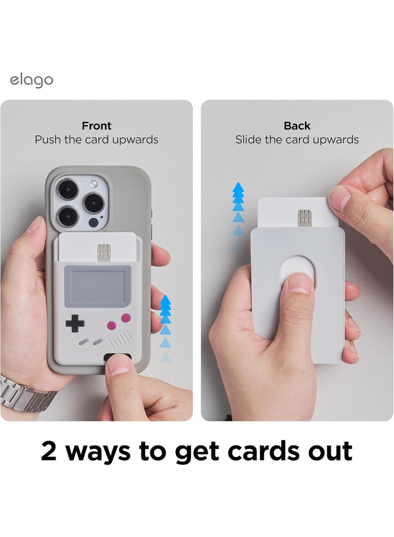 Elago W5 Magnetic Wallet Card Holder 2 Card Slot Compatible with MagSafe for iPhone 15,14,13,12 Series Scratch and Damage Protection - Light Grey  - Image 5