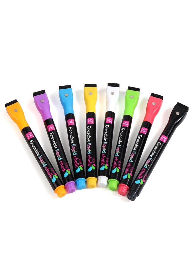 YIHUI Magnetic Erasable Light Board Pen Color Water Soluble Dustless Liquid Chalk Led Blackboard Highlighter Printable Log - Image 1