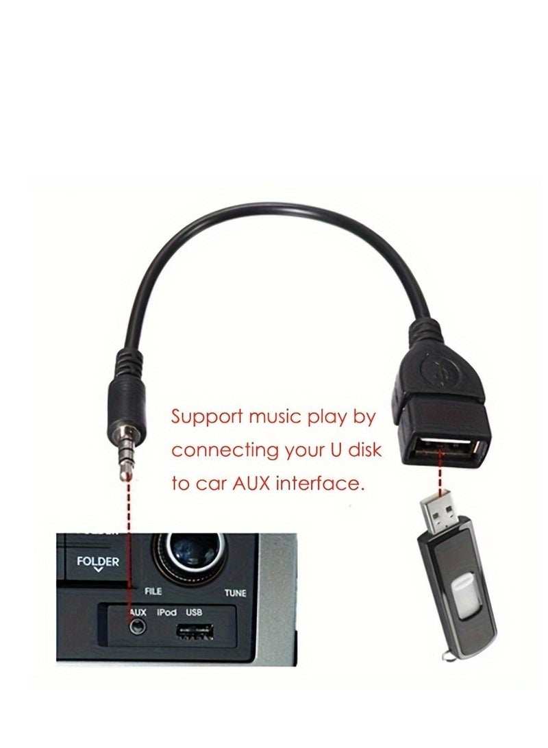 كابل USB إلى 3.5 مم للصوت، كابل محول OTG لتوصيل صوت السيارة والهواتف الذكية والأجهزة اللوحية - Image 3