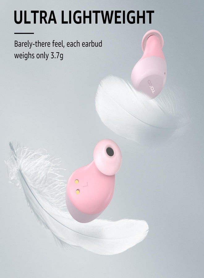 TOZO A1 Mini Wireless Earbuds Bluetooth 5.3 in Ear Light-Weight Headphones Built-in Microphone, IPX5 Waterproof, Immersive Premium Sound Long Distance Connection Headset with Charging Case, Rose Gold - Image 3