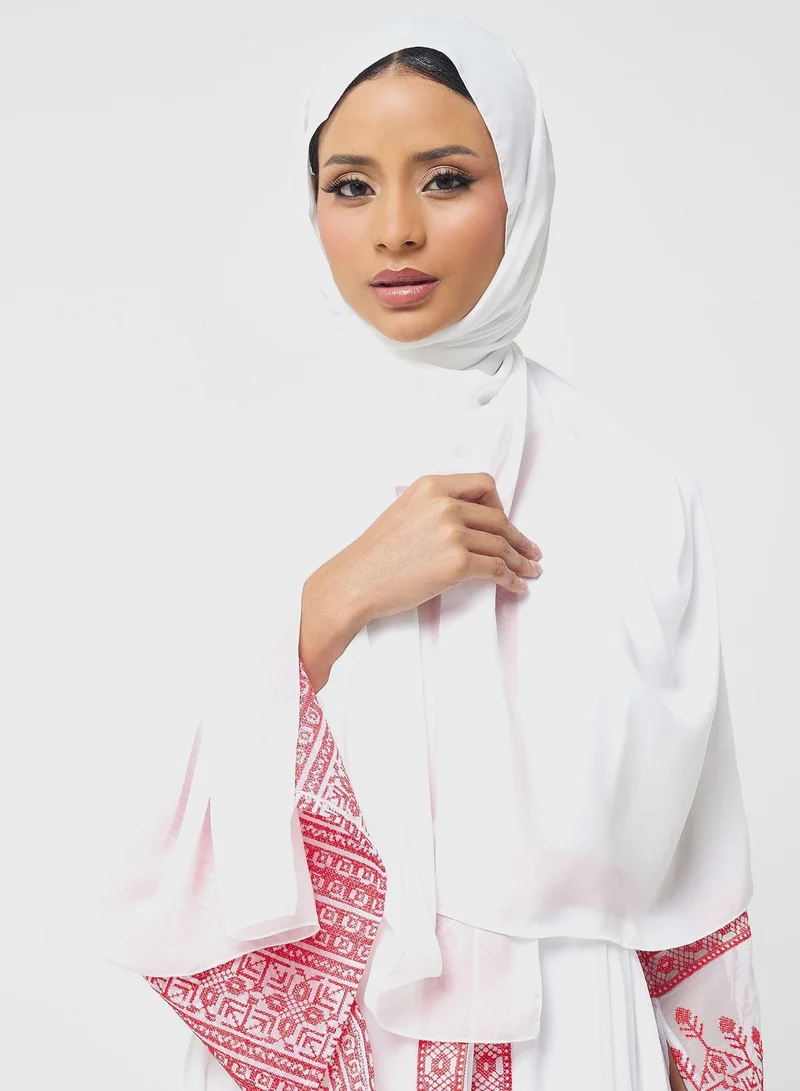 hayas closet Embroidered Belted Abaya