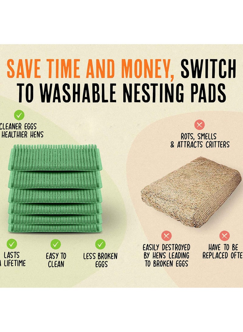 6 Washable Chicken Nesting Box Pads with Ebook for Poultry Care - Ideal Bedding for Hens in Chicken Coops and Nesting Boxes, Perfect Chicken Coop Accessories. - Image 2