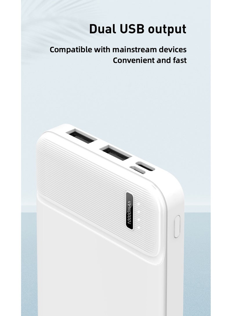 ريتشي باور بانك 10000 مللي أمبير في الساعة مع 4 منافذ 2 منفذ USB A 1 منفذ USB A 1 من النوع C 1 مايكرو 2.1 A سريع الشحن فائق النحافة متوافق مع آيفون هواوي سانسومج شاومي أبيض - Image 4
