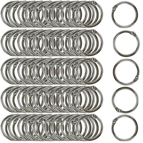 Clipco Book Rings Small 1-Inch Nickel Plated Metal (100-Pack) - Image 1