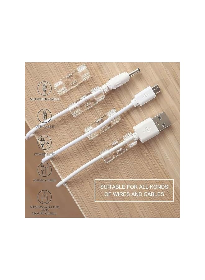 promass 40PCS Cable Clips Strong Self Adhesive Cable Management Clips Transparent Cord Holder Wire Clamp Cord Organizer for 6-8MM Cables Indoor/Outdoor - Image 2