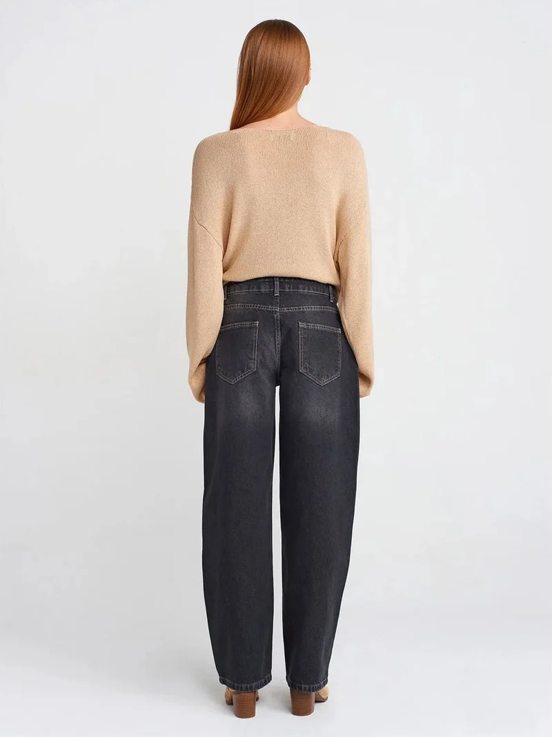 ديلفين Dilvin High-Waist Balloon Wide-Leg Jeans