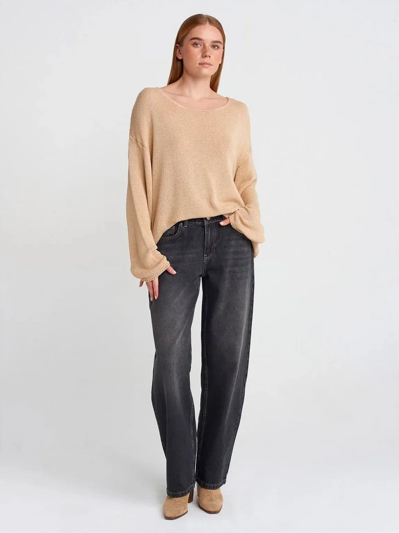 ديلفين Dilvin High-Waist Balloon Wide-Leg Jeans