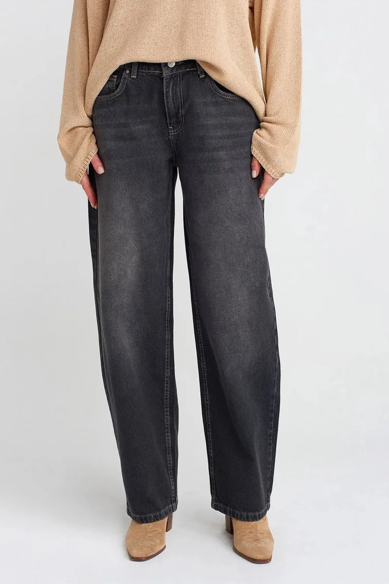 Dilvin Dark Blue Denim DILVIN High-Waist Balloon Wide-Leg Jeans for Women | Best Price UAE