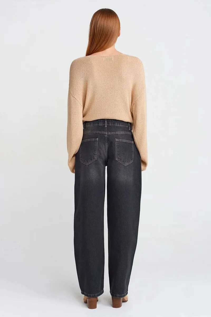 Dilvin Dark Blue Denim DILVIN High-Waist Balloon Wide-Leg Jeans for Women | Best Price UAE