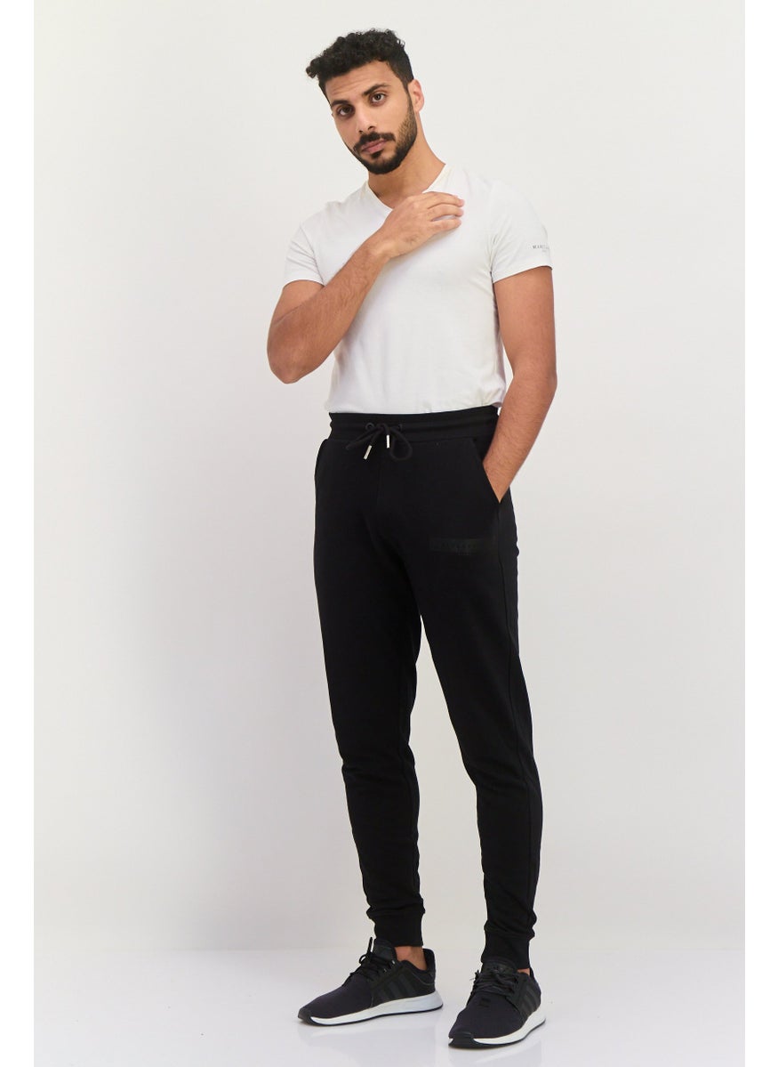 Gazzarrini Men Regular Fit Drawstring Solid Jogger Pants, Black  - Image 2