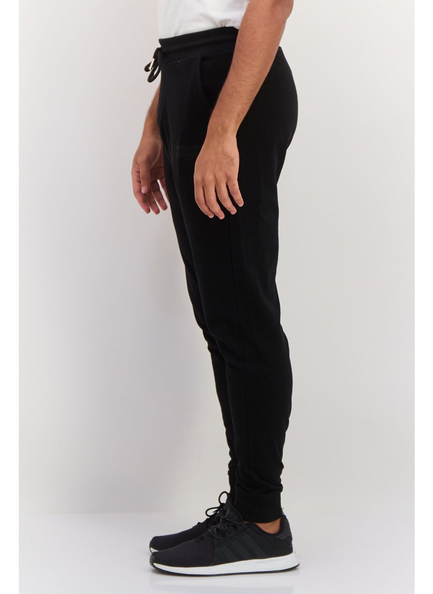 Gazzarrini Men Regular Fit Drawstring Solid Jogger Pants, Black  - Image 3