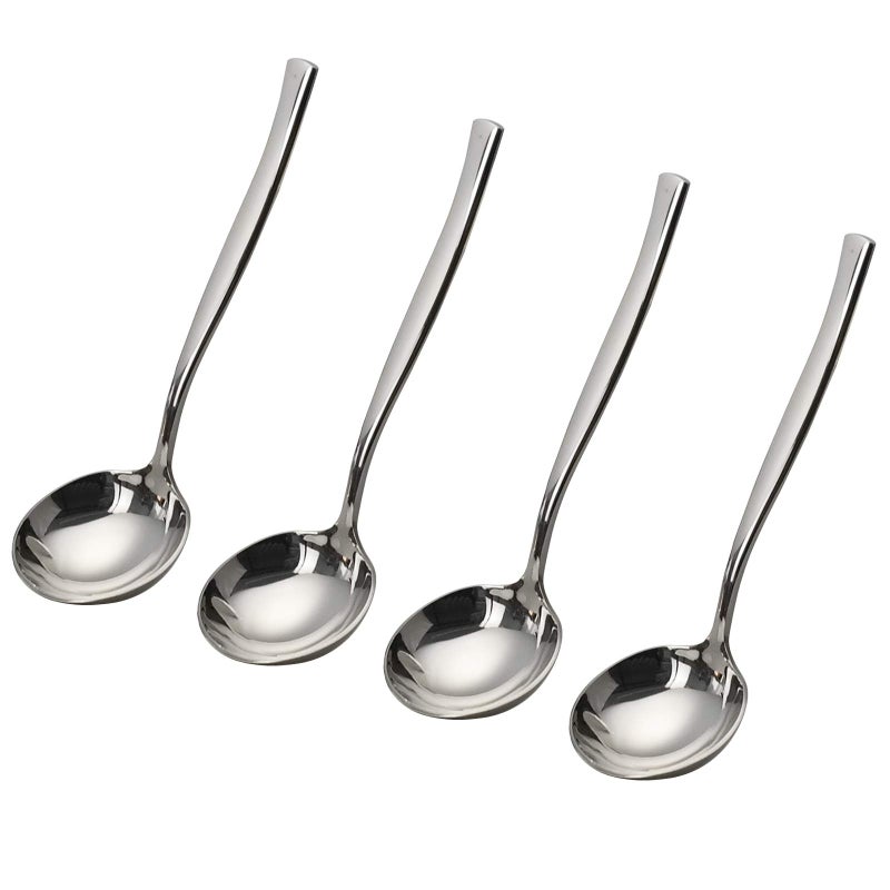 Vababa 4Piece Stainless Steel Gravy Soup Spoon Small Soup Ladle Set