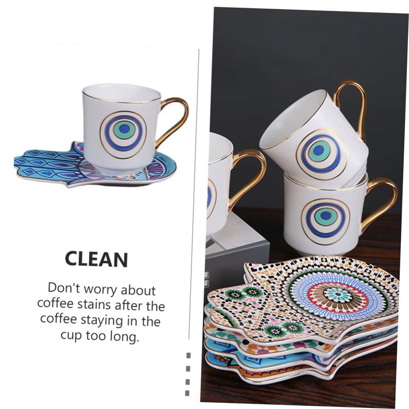 Turkish Ceramic Coffee Cup and Saucer Set Handmade Elegant Tea Drinking Cups for Home - Image 4