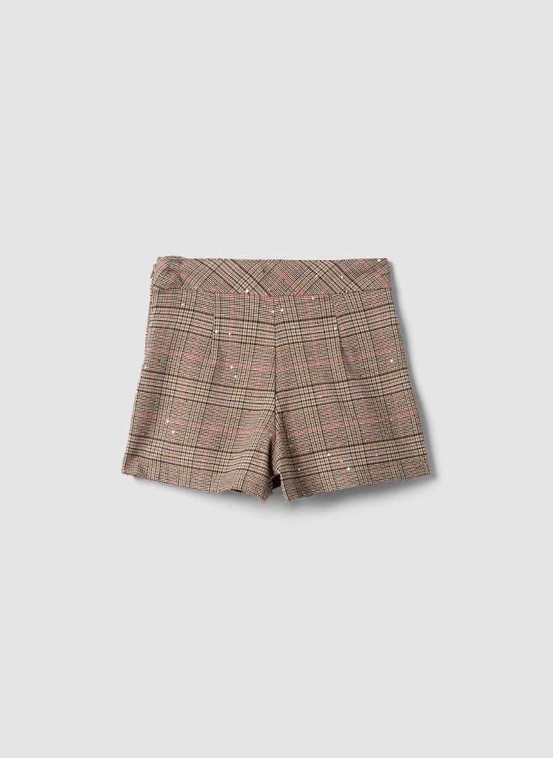 Ovs OVS Girlsâ€™ Brown Checked Stretch Viscose Skort