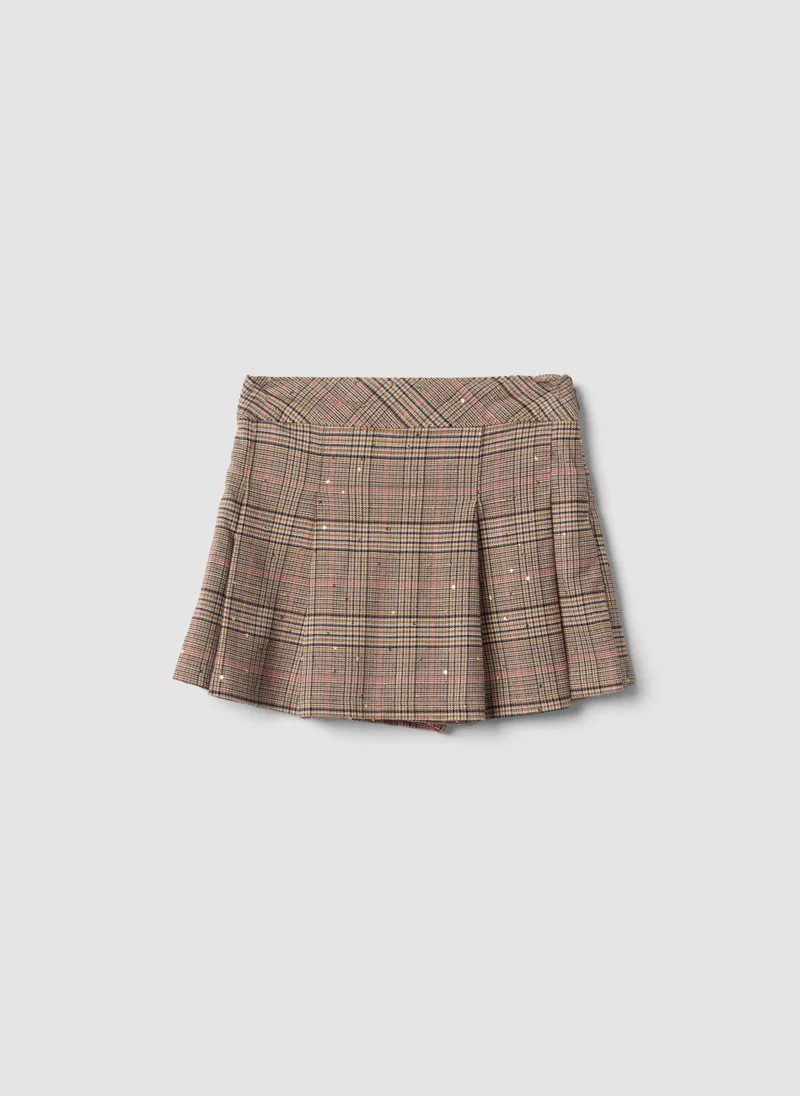 Ovs OVS Girlsâ€™ Brown Checked Stretch Viscose Skort