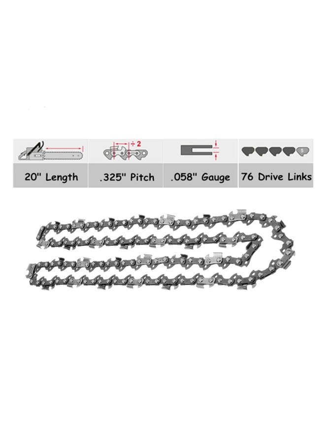 ZLLITONS 3-Packs 20 Inch Chainsaw Saw Chain 76 Drive Links 0.325'' Pitch 0.058'' Gauge Fits Carton Origen Steele, Replaces Blue Max 20 Inch Chainsaw Chain 53543 52209 8901 8902 53543 52209 - Image 2
