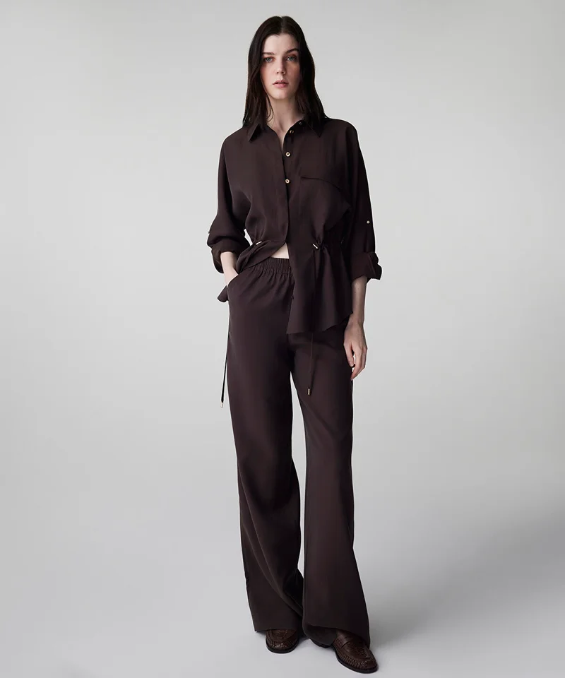 ايبيكيول Elastic Waist Wide Leg Trousers