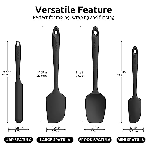 U-Taste Silicone Spatula Set with 600 Degrees Fahrenheit Heat Resistant (Black) - Image 2