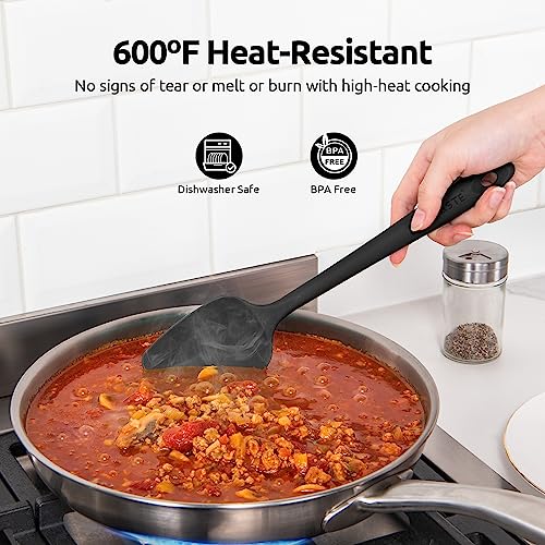 U-Taste Silicone Spatula Set with 600 Degrees Fahrenheit Heat Resistant (Black) - Image 3