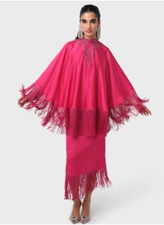 Threadz by Ajooni Layered Fringe Hem Kaftan  - Image 4