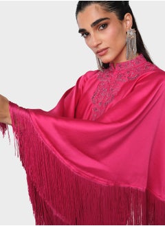 Threadz by Ajooni Layered Fringe Hem Kaftan  - Image 3