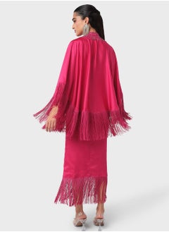 Threadz by Ajooni Layered Fringe Hem Kaftan  - Image 2