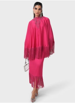 Threadz by Ajooni Layered Fringe Hem Kaftan  - Image 1