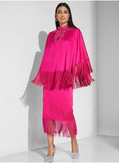 Threadz by Ajooni Layered Fringe Hem Kaftan  - Image 5