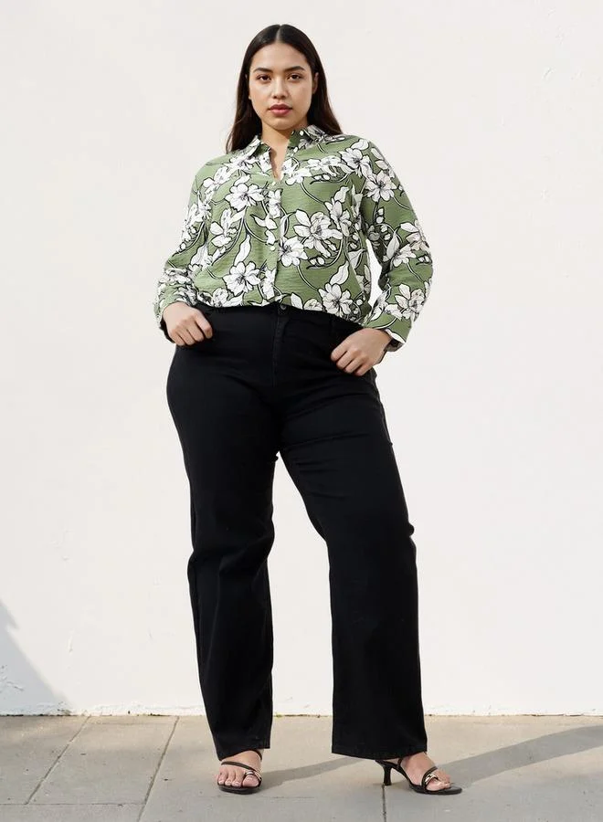  أولا بوبكن Plus Size Ulla Popken Floral Print Shirt