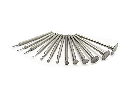 Luo ke 13 Pcs T Shape Diamond Burr - 3/32'' Shank Channel Cutting Burs Diamond Mounted Stone Carving Burr for Rotary Tools Includes Dremel - Image 1