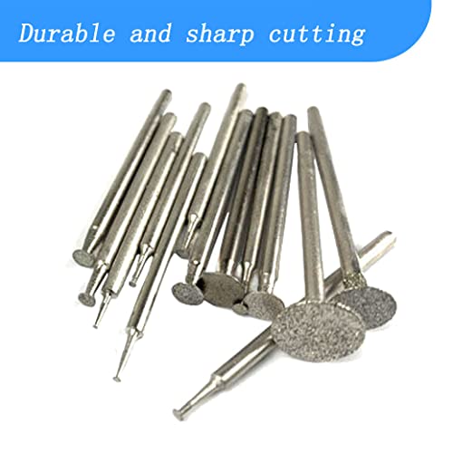 Luo ke 13 Pcs T Shape Diamond Burr - 3/32'' Shank Channel Cutting Burs Diamond Mounted Stone Carving Burr for Rotary Tools Includes Dremel - Image 3