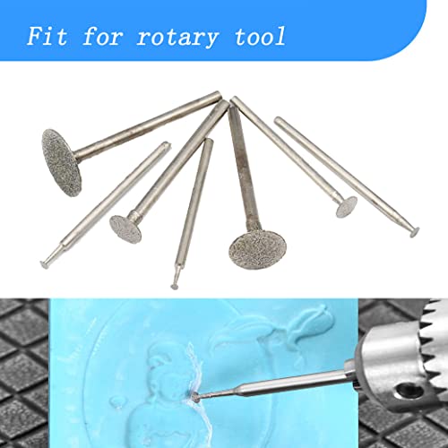 Luo ke 13 Pcs T Shape Diamond Burr - 3/32'' Shank Channel Cutting Burs Diamond Mounted Stone Carving Burr for Rotary Tools Includes Dremel - Image 4