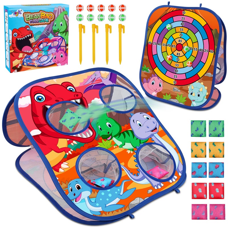 Toyk Dinosaur Bean Bag Toss Game Toy Outdoor Toss Game, Family Party Party Supplies for Kids, Gift for Boys Birthday or Christmas for Toddlers Ages 3 4 5 6 Year Old - Image 1
