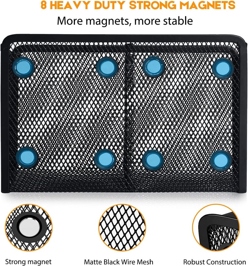 MeRaYo Magnetic Pen Holder Pen Stand Stationery Organizer Desk Organizer for Office Table Marker Holder for Whiteboard, Refrigerator, Locker and other Metal Surfaces - Image 4
