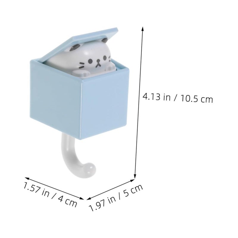 Reusable Adhesive Wall Hooks 4 Pack Cartoon Cat Design For Bathroom Door Home Organization - Image 3