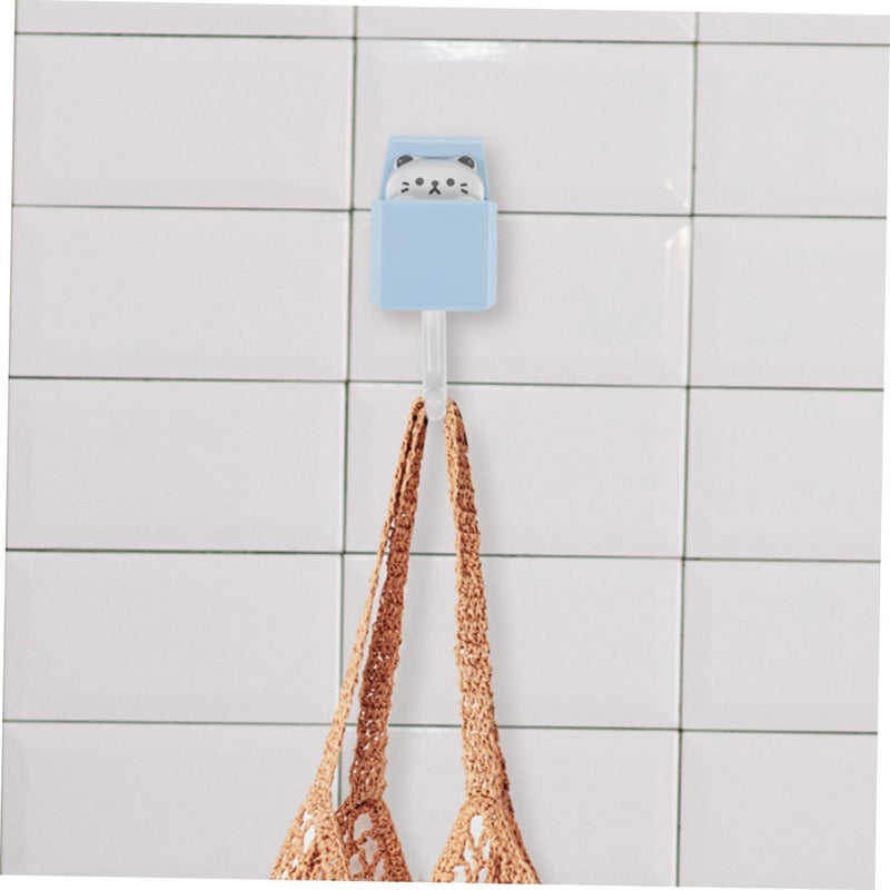 Reusable Adhesive Wall Hooks 4 Pack Cartoon Cat Design For Bathroom Door Home Organization - Image 5