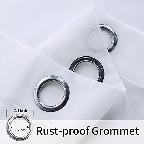 BONZER White Outdoor Sheer Curtains for Patio Waterproof - 2 Panels Grommet Indoor Voile Curtain for Living Room, Bedroom, Porch, Pergola, Cabana, 54 x 95 inch, White - Image 3