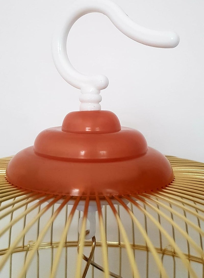 قفص طيور ذهبي كبير مع حاوية طعام  أرجوحة وعصا خشبية مناسبة للببغاوات الصغيرة والمتوسطة مثل ببغاء الكونيور وبادجيجار فيشر  وطائر الحب والكوكتيل والكناري جولد فينش - Image 3