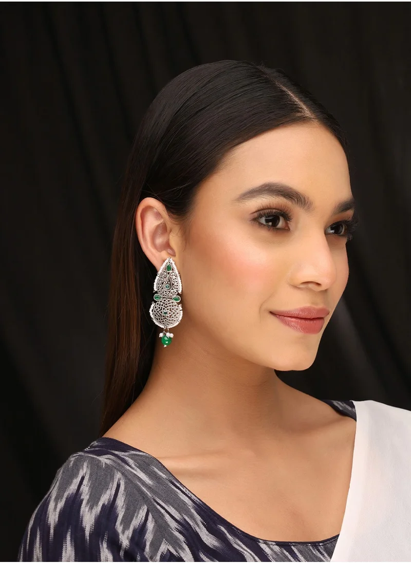 برياسي Kundan Studded Contemporary Drop Earrings