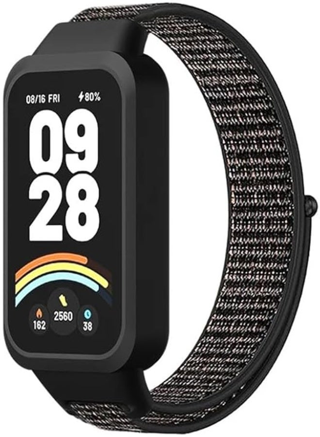 Smartwatch band compatible with Xiaomi Redmi Band 3/Xiaomi Smart Band 9 Active. Breathable sports band, nylon replacement wristband, X-Tech accessory for Xiaomi Redmi Smart Band 3 - Black - Image 1