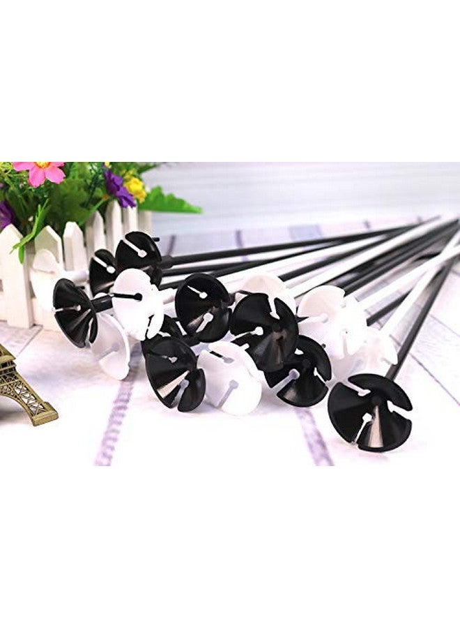 Horolas Holoras 100 Pcs Balloon Sticks with Base, Plastic Balloon Sticks Baloon Holder Balloon Straws for Party, Birthday, Wedding, Anniversary Decoration, Black - Image 3
