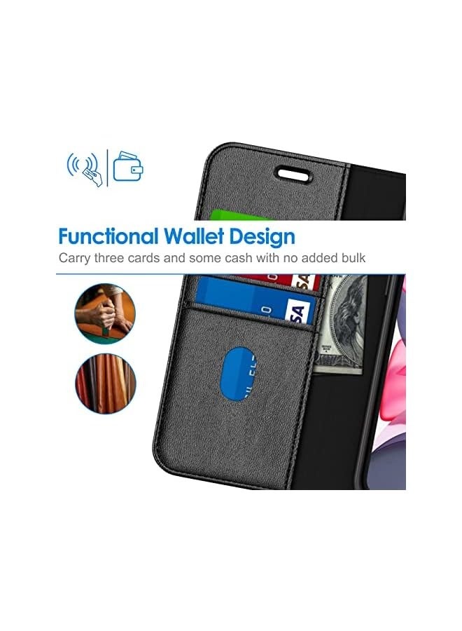 Jetech Wallet Case for iPhone 11 6.1-Inch, Shockproof PU Leather Magnetic Flip Cover with Card Holder and Stand Feature (Black) - Image 3