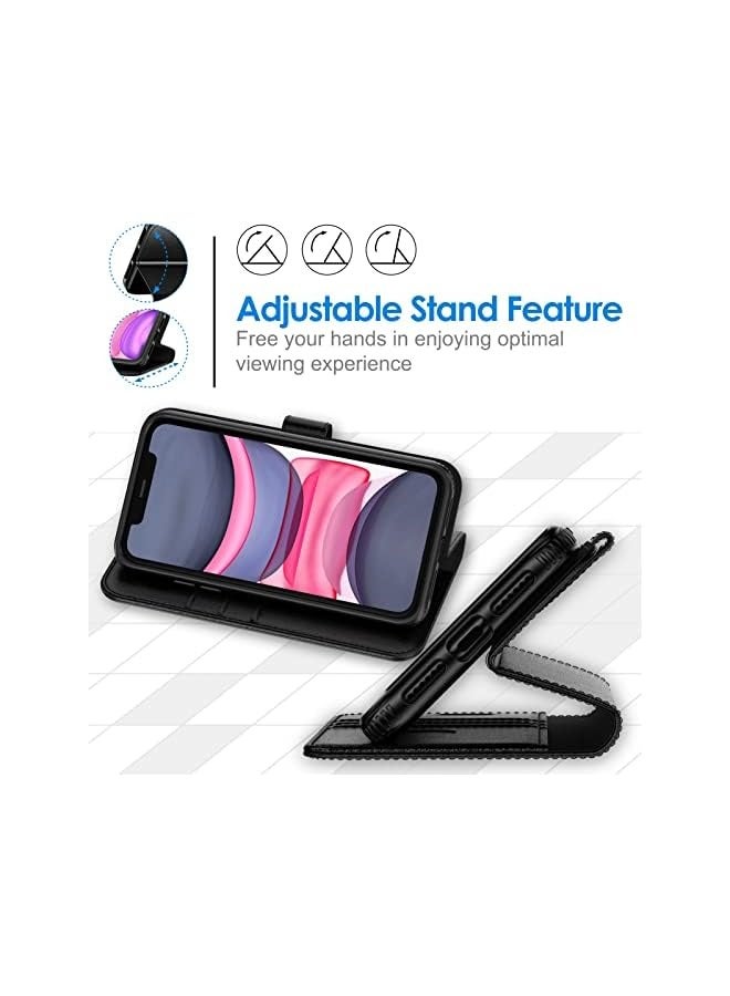 Jetech Wallet Case for iPhone 11 6.1-Inch, Shockproof PU Leather Magnetic Flip Cover with Card Holder and Stand Feature (Black) - Image 4