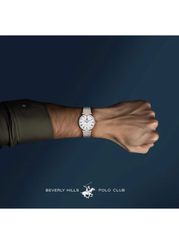 بيفرلي هيلز بولو كلوب Beverly Hills Polo Club BP3616X.330 Men Analog Display Watch & Metal Strap Silver
