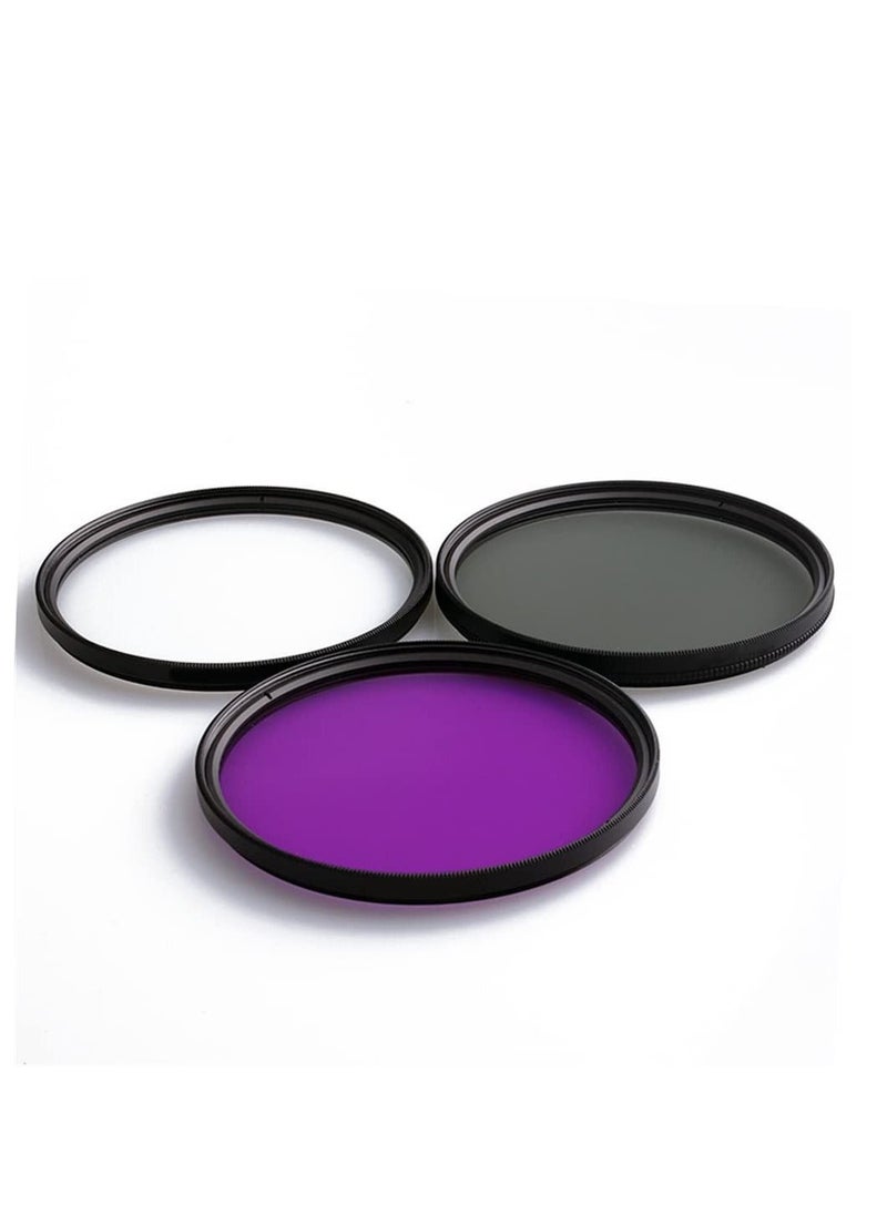 Generic - 6 in 1 Kit Lens Cap Hood UV+CPL+FLD Circular Polarizer Filter Case for Canon/Nikon/Sony/Olympus/Pentax/Panasonic Camera Lenses (55MM) - Image 1