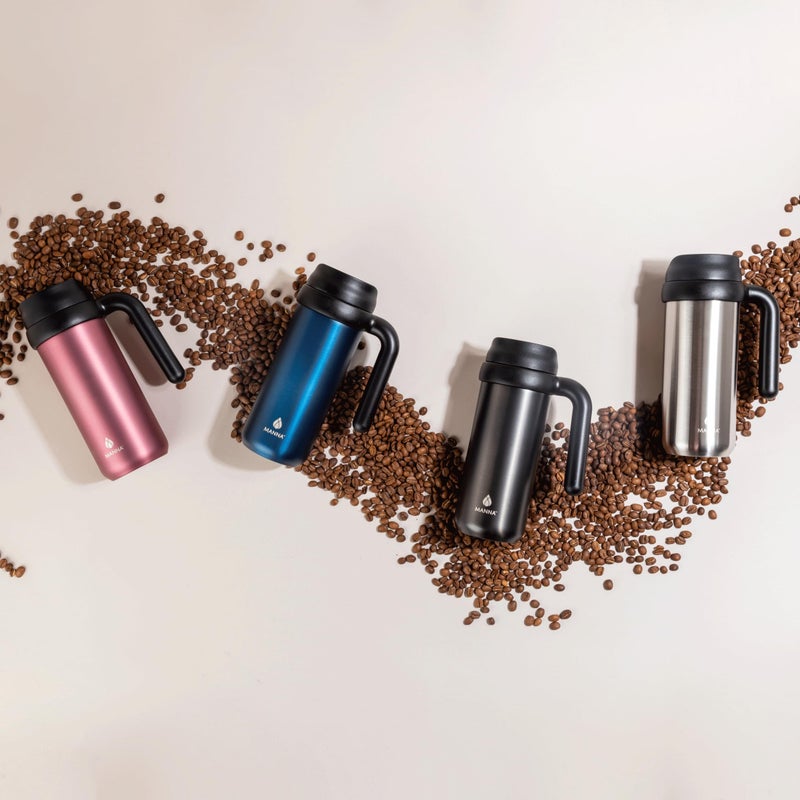 Manna Mocha Double-wall Vacuum Insulated Travel Mug with Leak-proof Easy-Align Lid - 16 Oz - Sapphire - Image 5