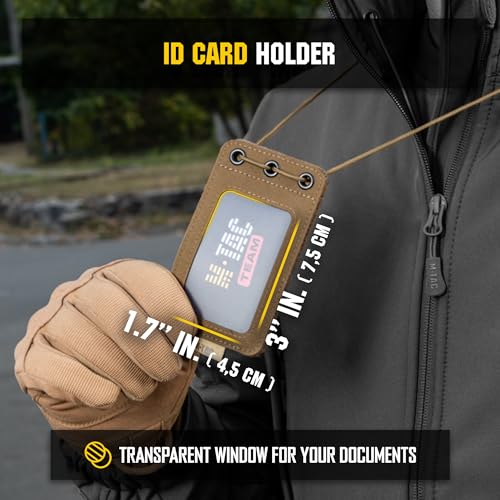 M-Tac Tactical Hanging ID Card and Patch Holder with Hook and Loop Surface and Draw Cord (Coyote) - Image 5
