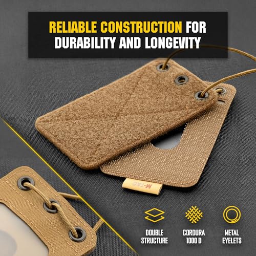 M-Tac Tactical Hanging ID Card and Patch Holder with Hook and Loop Surface and Draw Cord (Coyote) - Image 3